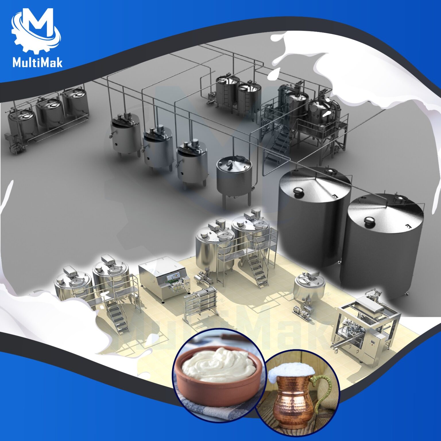 Yogurt and Ayran Production Line Dairy and Cheese Machines
